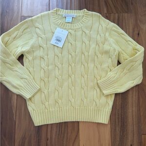 The Beaufort Bonnet Company Yellow Cable Knit Sweater